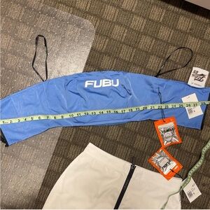 FUBU Light Blue Cropped Windbreaker with White Logo